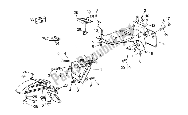 Todas las partes para Guardabarros - Accesorios de Moto-Guzzi V 35 Carabinieri PA 350 1992