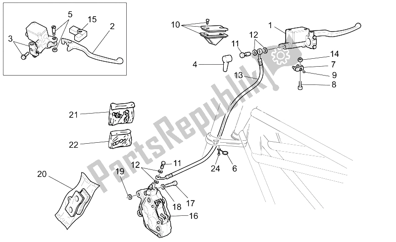 Todas las partes para Sistema De Freno Delantero de Moto-Guzzi Nevada Base Club 750 2002