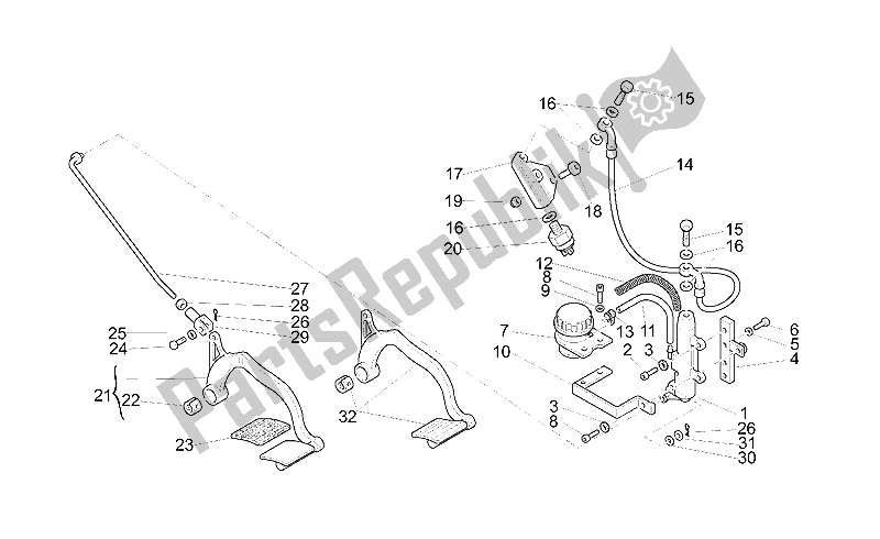 Toutes les pièces pour le Maître-cylindre Arrière du Moto-Guzzi California Special 1100 1999