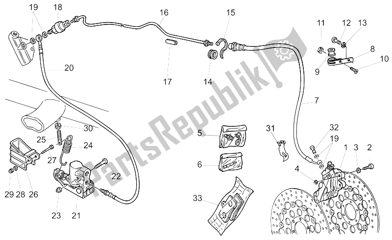 All parts for the Lh Front Brake System of the Moto-Guzzi California Alum TIT PI CAT 1100 2003