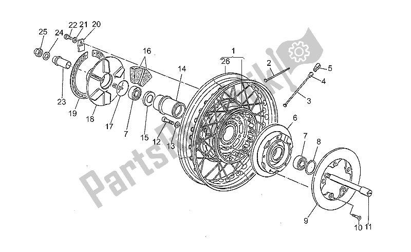 All parts for the Rear Wh, Spokes, 2nd Series of the Moto-Guzzi GT 1000 1987