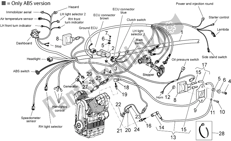 Todas las partes para Sistema Eléctrico I de Moto-Guzzi Breva 1200 2007