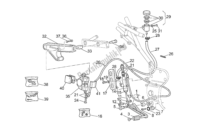 All parts for the Rear Brake System of the Moto-Guzzi V 11 LE Mans Sport Naked 1100 2001