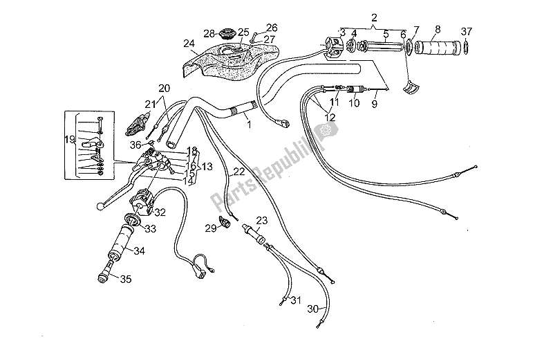 Todas las partes para Manillar - Controles de Moto-Guzzi SP III 1000 1989