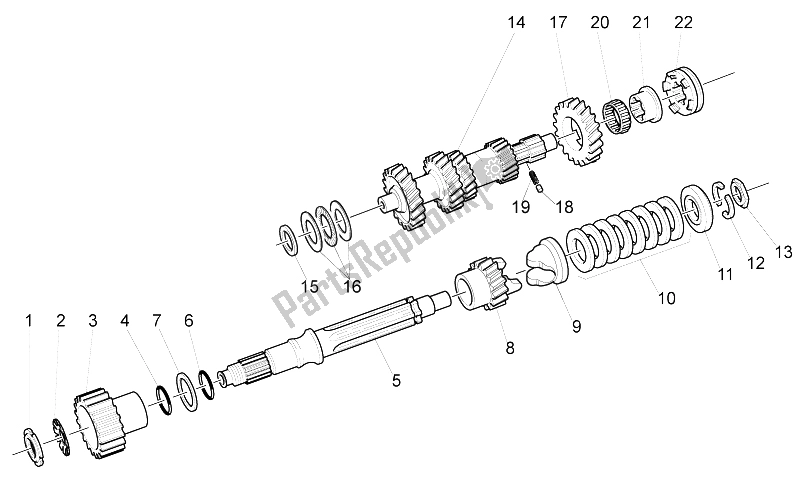 Toutes les pièces pour le Arbre De Transmission Primaire du Moto-Guzzi California Black Eagle 1100 2009