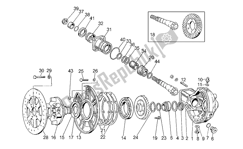 All parts for the Bevel Gear of the Moto-Guzzi V 35 Florida 350 1986