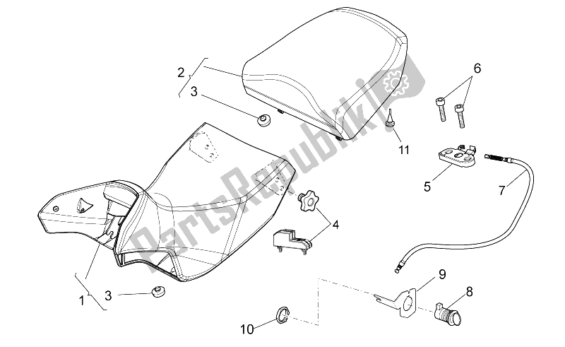 All parts for the Saddle of the Moto-Guzzi Stelvio 1200 NTX ABS 2009