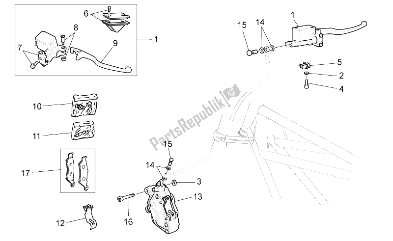 Wszystkie części do Przedni Uk? Ad Hamulcowy Moto-Guzzi V7 II Special ABS 750 2015