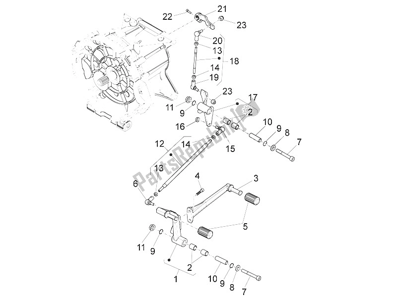 All parts for the Gear Lever of the Moto-Guzzi Eldorado 1400 USA 2016