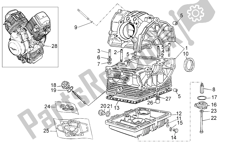 Todas las partes para Caja Del Cigüeñal de Moto-Guzzi V7 Racer 750 2014