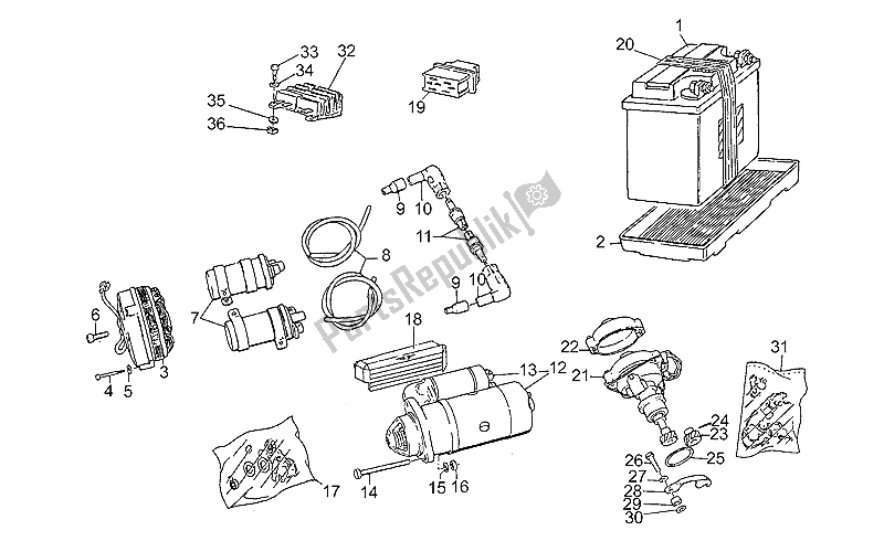 Toutes les pièces pour le Batterie du Moto-Guzzi California III Carburatori Carenato 1000 1988