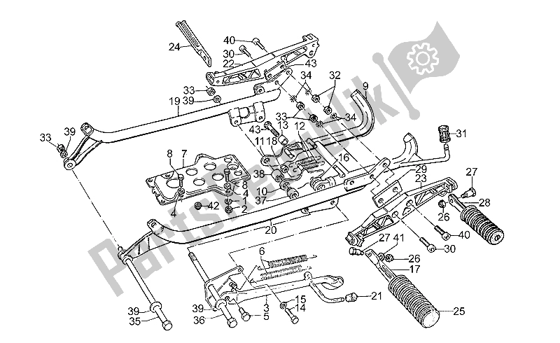 All parts for the Foot Rests - Lateral Stand of the Moto-Guzzi 850 T5 III Serie Civile 1985