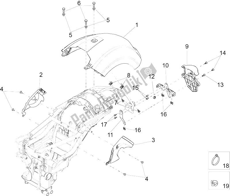 Toutes les pièces pour le Garde-boue Arrière du Moto-Guzzi Eldorado 1400 2015