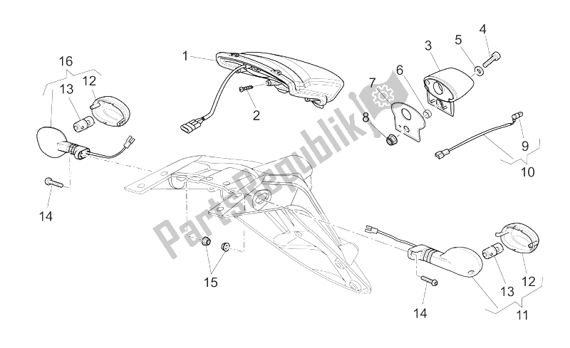 All parts for the Taillight of the Moto-Guzzi Griso V IE 850 2006