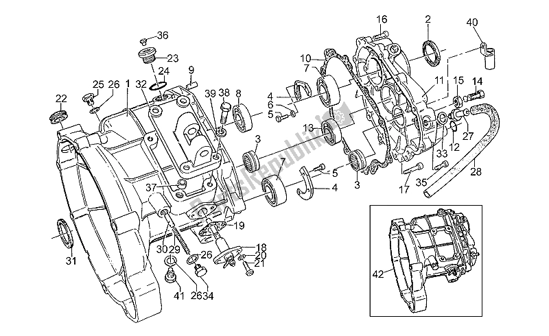 Toutes les pièces pour le Cage De Transmission du Moto-Guzzi Sport Iniezione 1100 1996