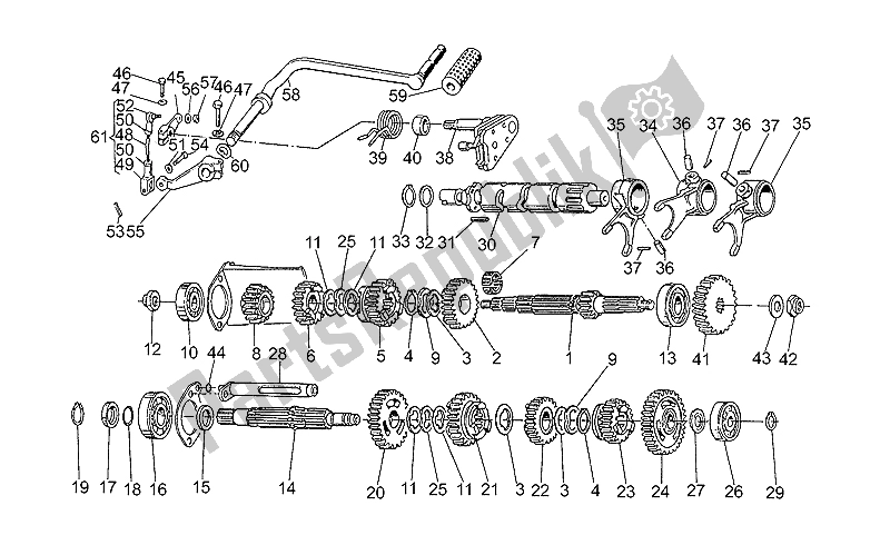 Todas las partes para Caja De Cambios de Moto-Guzzi SP 750 1990