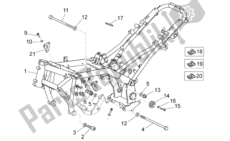 All parts for the Frame of the Moto-Guzzi Stelvio 1200 NTX ABS 2009