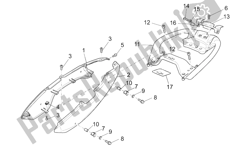 All parts for the Rear Body - Rear Fairing of the Moto-Guzzi Breva V IE 1100 2005