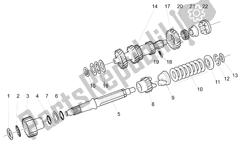 Toutes les pièces pour le Arbre De Transmission Primaire du Moto-Guzzi California Classic Touring 1100 2006