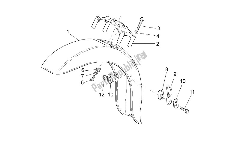 All parts for the Front Mudguard of the Moto-Guzzi California Black Eagle 1100 2009