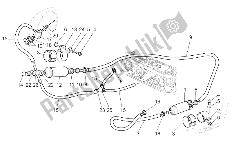 Todas las partes para Suministro De Combustible de Moto-Guzzi California Stone Metal PI 1100 2002