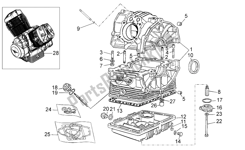 Todas las partes para Caja Del Cigüeñal de Moto-Guzzi V7 Stone 750 2014