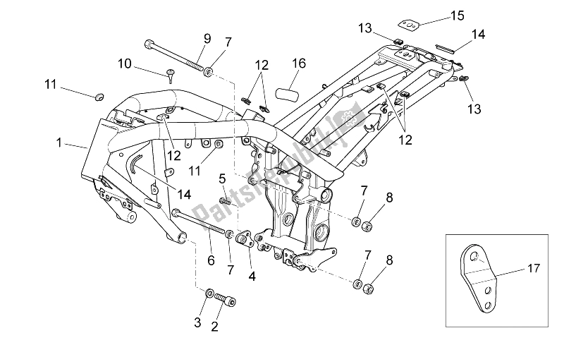 Toutes les pièces pour le Cadre du Moto-Guzzi Griso V IE 1100 2005