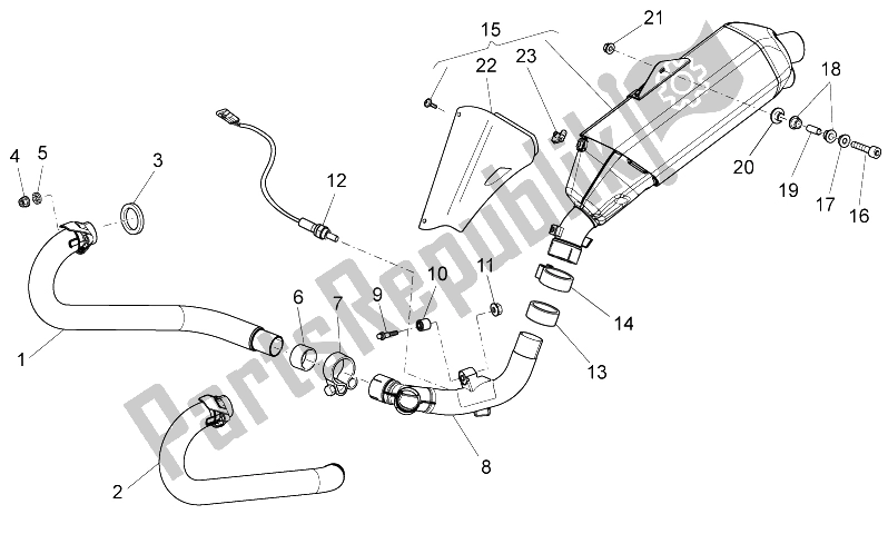 Toutes les pièces pour le Unité D'échappement du Moto-Guzzi Stelvio 1200 NTX ABS 2009