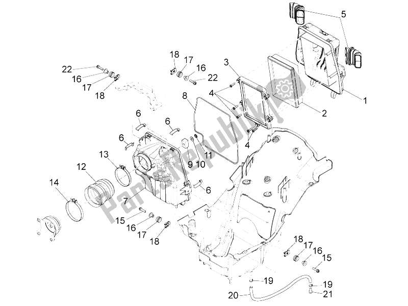 All parts for the Air Box of the Moto-Guzzi California 1400 Custom ABS 2012