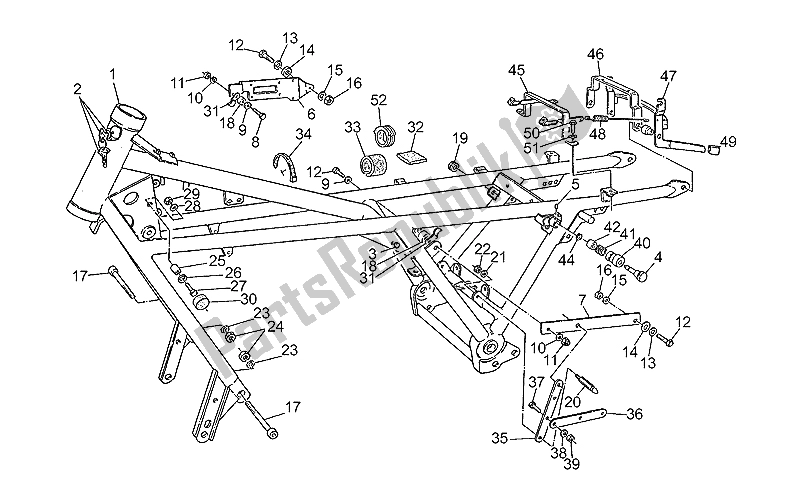 All parts for the Frame of the Moto-Guzzi 850 T5 Polizia Vecchiotipo 1985