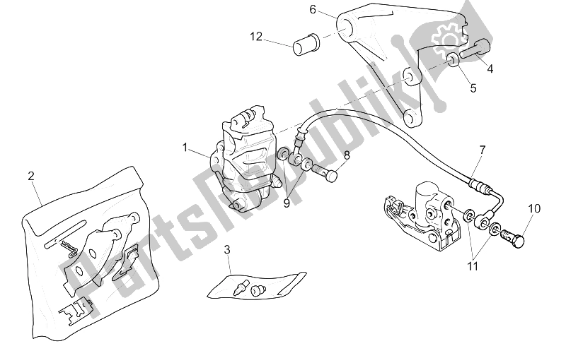 Todas las partes para Pinza De Freno Trasero de Moto-Guzzi California Alum TIT PI CAT 1100 2003