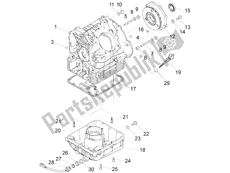 All parts for the Crankcases I of the Moto-Guzzi California 1400 Touring ABS 2012