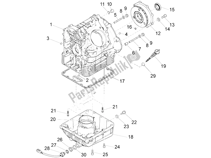 All parts for the Crankcases I of the Moto-Guzzi California 1400 Touring SE ABS 2015