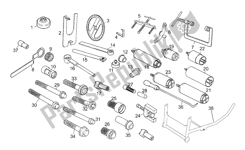 Alle onderdelen voor de Specifieke Tools I van de Moto-Guzzi Daytona RS 1000 1997