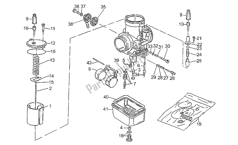 All parts for the Carburettor of the Moto-Guzzi Nevada Club 350 1998