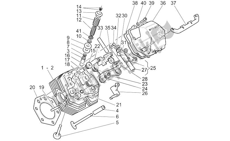 Alle onderdelen voor de Cilinderkop En Kleppen van de Moto-Guzzi V 11 LE Mans 1100 2002
