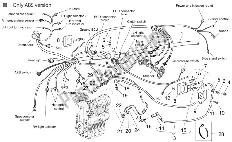 Toutes les pièces pour le Système électrique I du Moto-Guzzi Sport 1200 2006