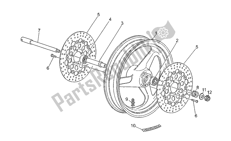 Toutes les pièces pour le Roue Avant du Moto-Guzzi Sport Iniezione 1100 1996