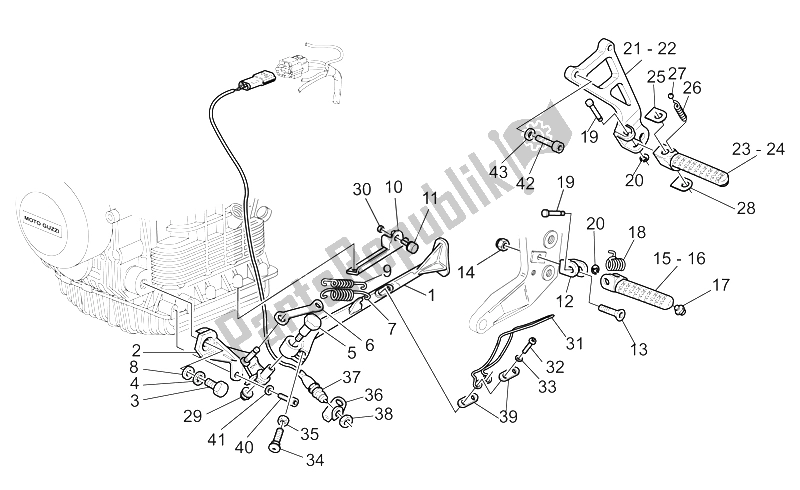 Toutes les pièces pour le Béquille Latérale - Repose-pieds du Moto-Guzzi V 11 CAT 1100 2003