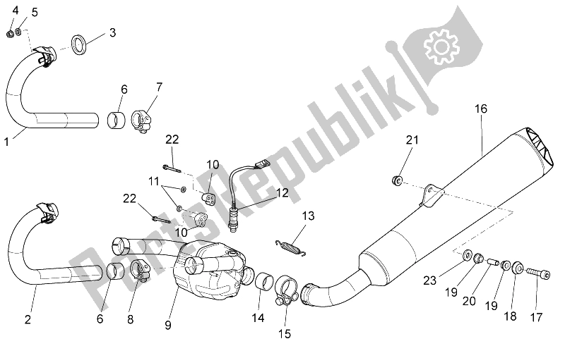 Toutes les pièces pour le Unité D'échappement du Moto-Guzzi 1200 Sport 8V 2008