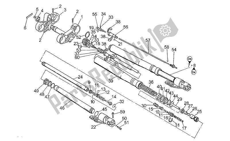 All parts for the Front Fork of the Moto-Guzzi Sport Corsa 1100 1998