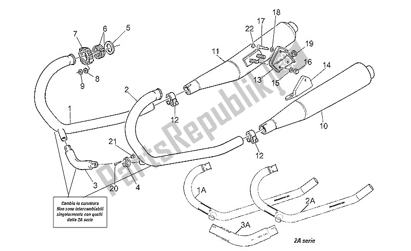 Toutes les pièces pour le Unité D'échappement du Moto-Guzzi Nevada 350 1993