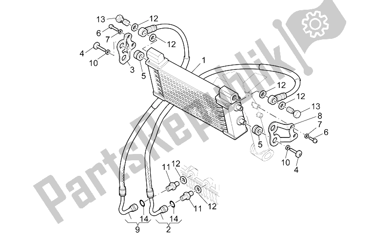 Alle onderdelen voor de Olie Radiator van de Moto-Guzzi V 11 LE Mans 1100 2002