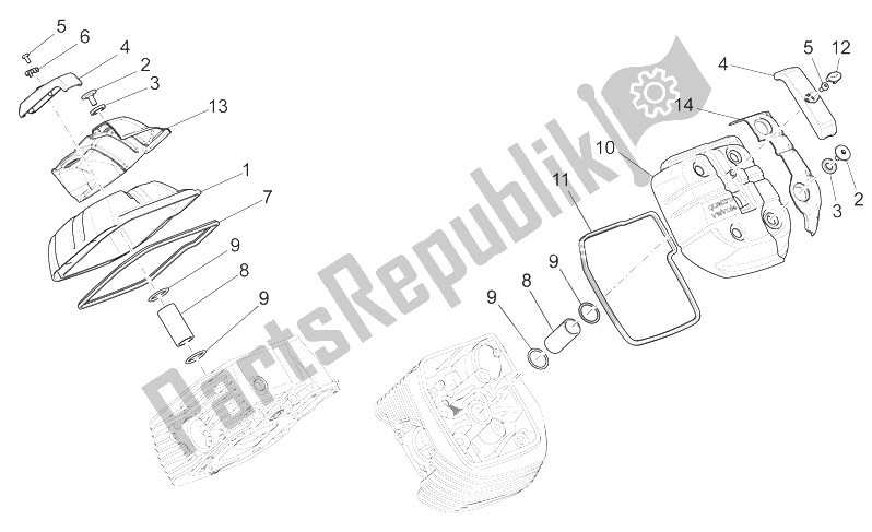 All parts for the Head Cover of the Moto-Guzzi 1200 Sport 8V 2008