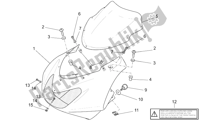 Tutte le parti per il Parabrezza del Moto-Guzzi MGS 01 Corsa 1200 2004