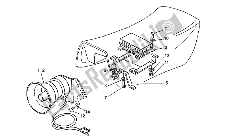 All parts for the Siren of the Moto-Guzzi 850 T5 Polizia CC PA NC 1995