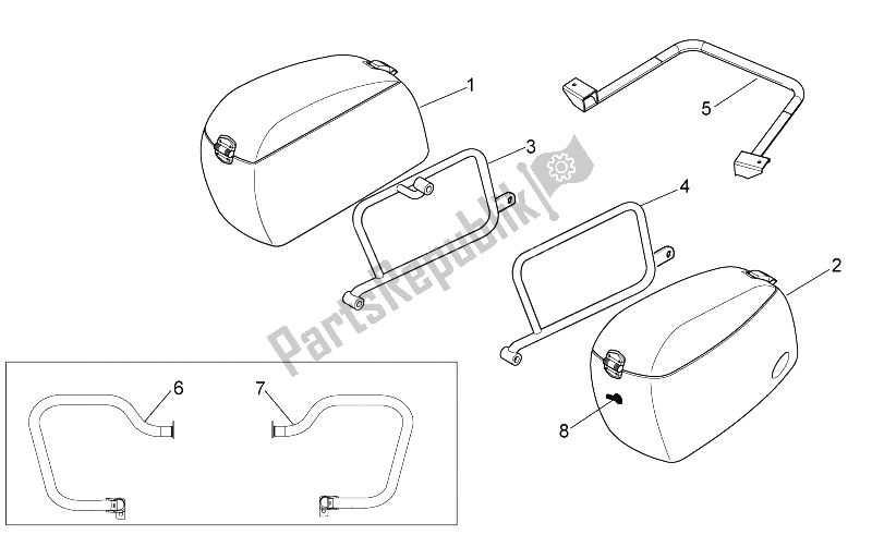 Todas las partes para Maletas Laterales de Moto-Guzzi Norge 1200 IE 8V Polizia Stradale 2014