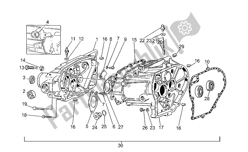 Wszystkie części do Klatka Transmisyjna Moto-Guzzi 35 Carabinieri PA 350 1990