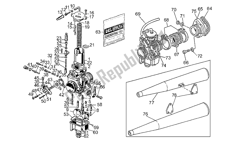 Todas as partes de Carburadores 1991-d do Moto-Guzzi California III Carburatori 1000 1987