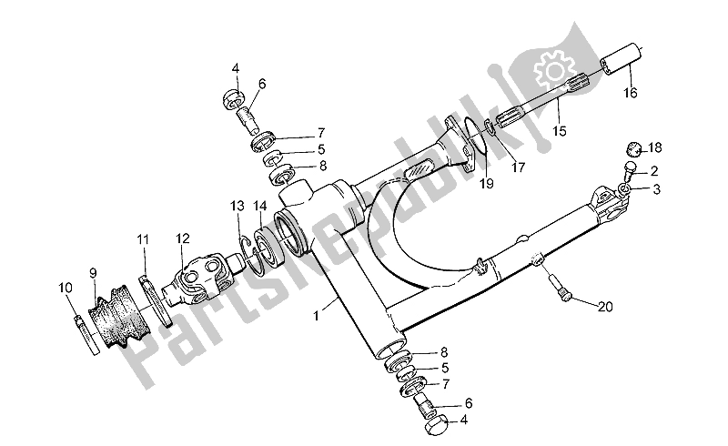 Toutes les pièces pour le Bras Oscillant du Moto-Guzzi California 1100 1994